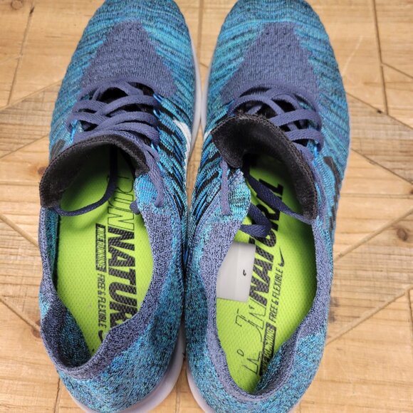 Nike Free RN Flyknit Ocean Fog Blue Gray Running Shoes 831069-404 Men's 10.5 - Picture 10 of 11